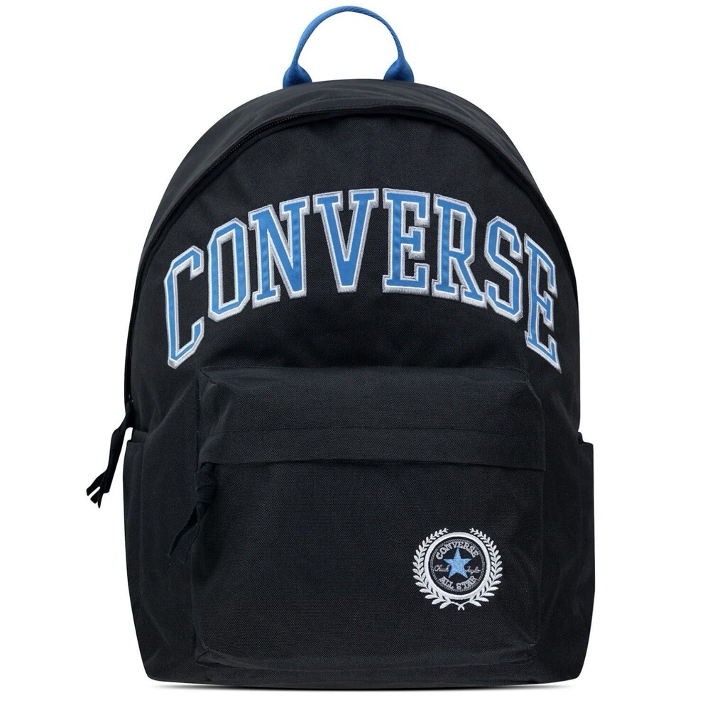 New NWT Converse Black & Blue Varsity Backpack w/Padded Laptop Pocket School 17”